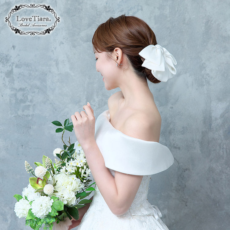 リボンヘッドドレス【ブリスリボン】【結婚式 ヘアアクセサリー】（H-183）