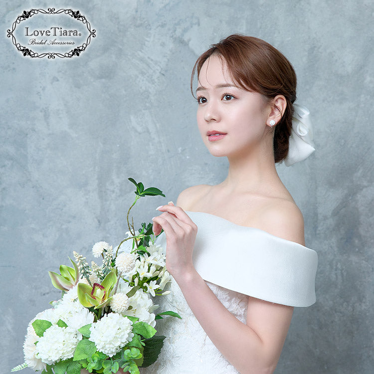 リボンヘッドドレス【ブリスリボン】【結婚式 ヘアアクセサリー】（H-183）