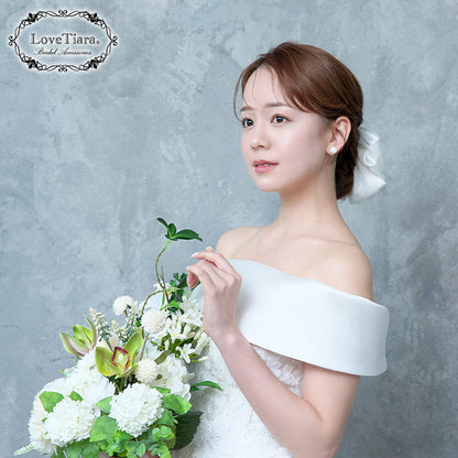 リボンヘッドドレス【ブリスリボン】【結婚式 ヘアアクセサリー】（H-183）