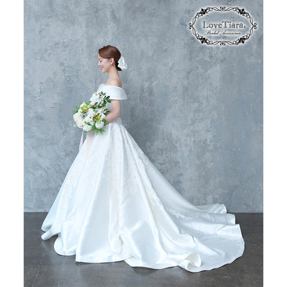リボンヘッドドレス【ブリスリボン】【結婚式 ヘアアクセサリー】（H-183）