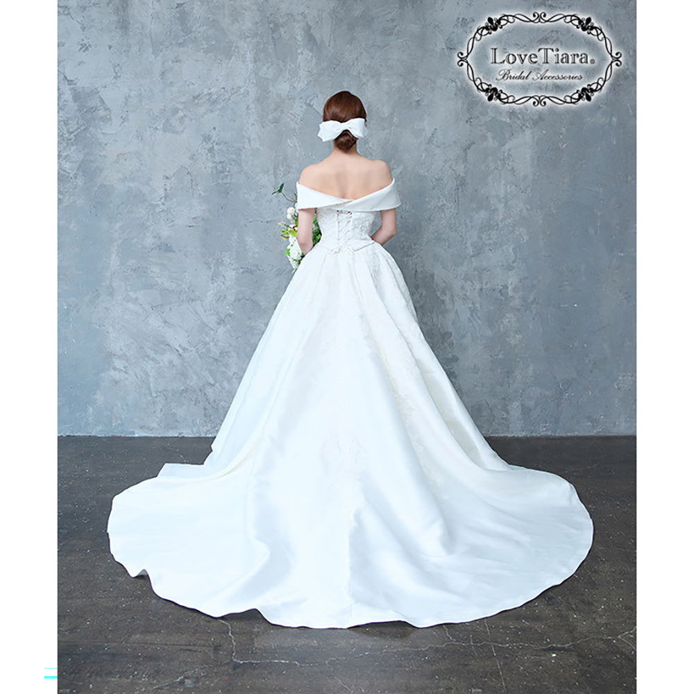 リボンヘッドドレス【フォーチュンリボン】【結婚式 ヘアアクセサリー】（H-184）