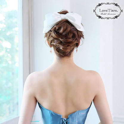 リボンヘッドドレス【フォーチュンリボン】【結婚式 ヘアアクセサリー】（H-184）