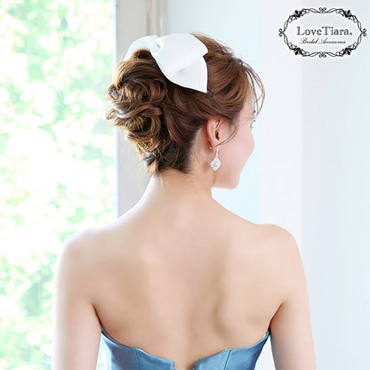 リボンヘッドドレス【フォーチュンリボン】【結婚式 ヘアアクセサリー】（H-184）