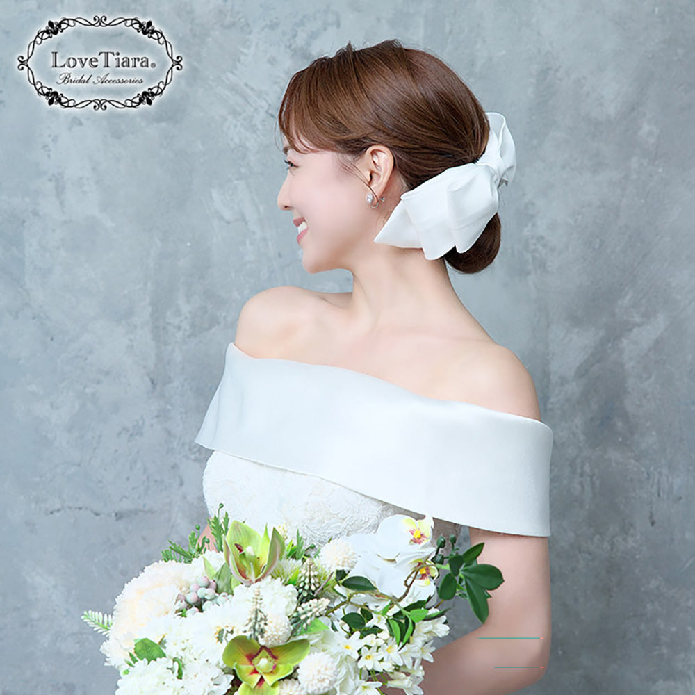 リボンヘッドドレス【フォーチュンリボン】【結婚式 ヘアアクセサリー】（H-184）