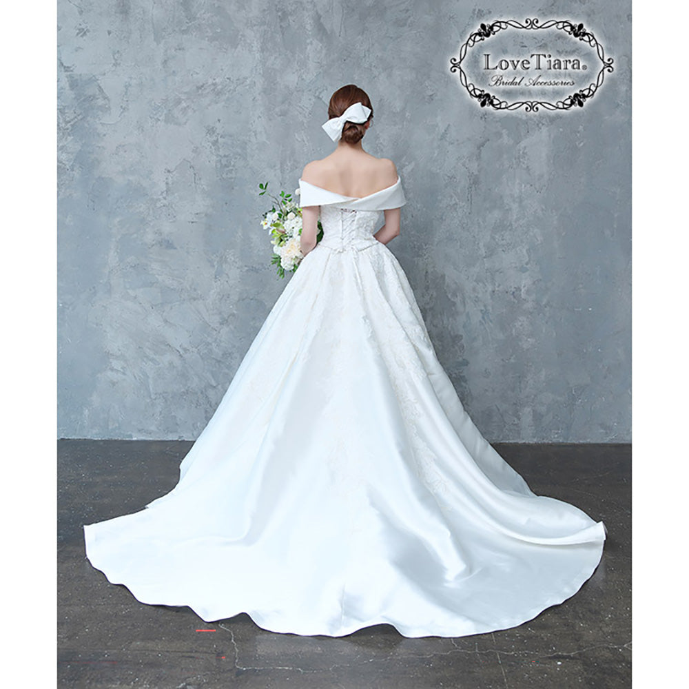 リボンヘッドドレス【フォーチュンリボン】【結婚式 ヘアアクセサリー】（H-184）