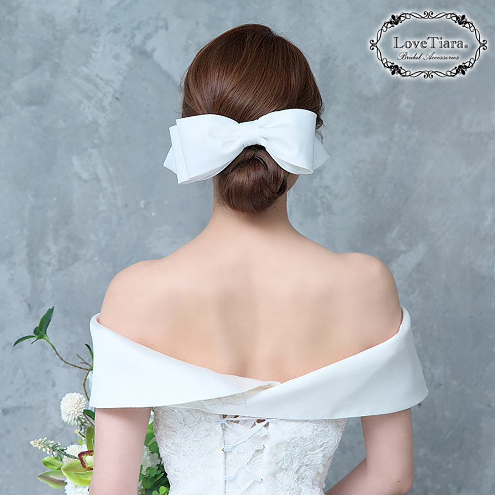 リボンヘッドドレス【フォーチュンリボン】【結婚式 ヘアアクセサリー】（H-184）
