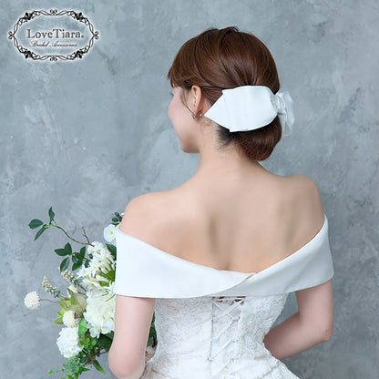 リボンヘッドドレス【フォーチュンリボン】【結婚式 ヘアアクセサリー】（H-184）