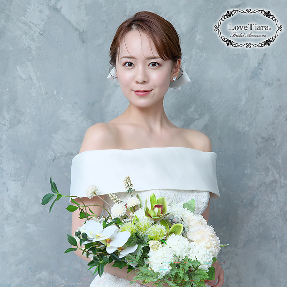 リボンヘッドドレス【フォーチュンリボン】【結婚式 ヘアアクセサリー】（H-184）