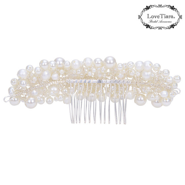 ヘッドドレス【パールボンネ】【花嫁 ヘアアクセ】（H-188）