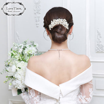 ヘッドドレス【パールボンネ】【花嫁　ヘアアクセ】