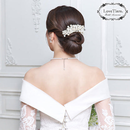 ヘッドドレス【パールボンネ】【花嫁 ヘアアクセ】（H-188）