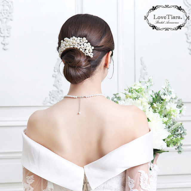 ヘッドドレス【パールボンネ】【花嫁 ヘアアクセ】（H-188）