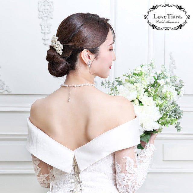 ヘッドドレス【パールボンネ】【花嫁 ヘアアクセ】（H-188）