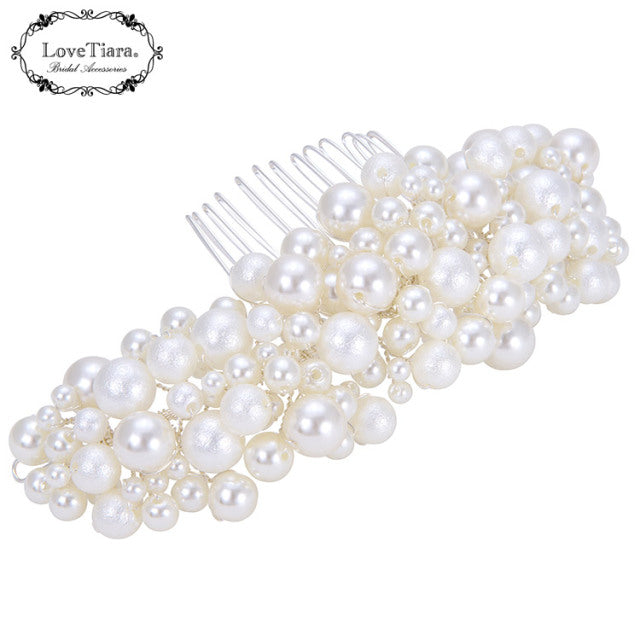 ヘッドドレス【パールボンネ】【花嫁 ヘアアクセ】（H-188）