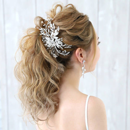 【ヘッドドレス】パールとクリスタルの小枝ヘッドドレス/ブライダルアクセサリー 【結婚式 ヘアアクセサリー】