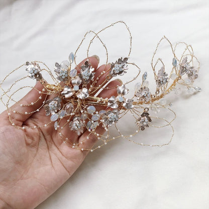 【ヘッドドレス】gold_flowerヘッドドレス 【結婚式 ヘアアクセサリー】