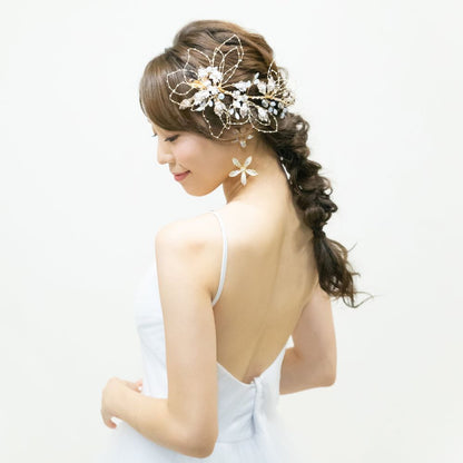 【ヘッドドレス】gold_flowerヘッドドレス 【結婚式 ヘアアクセサリー】