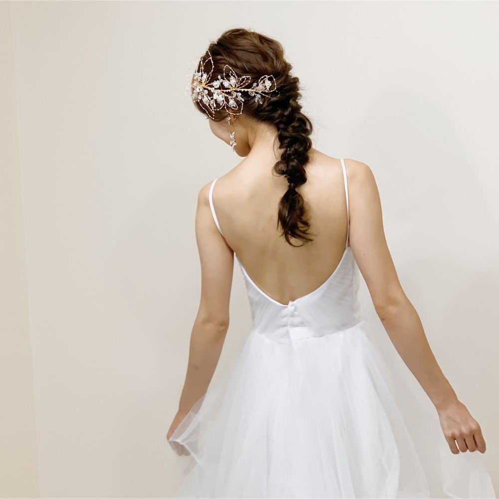 【ヘッドドレス】gold_flowerヘッドドレス 【結婚式 ヘアアクセサリー】