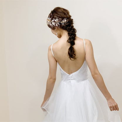 【ヘッドドレス】gold_flowerヘッドドレス 【結婚式 ヘアアクセサリー】