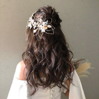 【ヘッドドレス】gold_flowerヘッドドレス 【結婚式　ヘアアクセサリー】