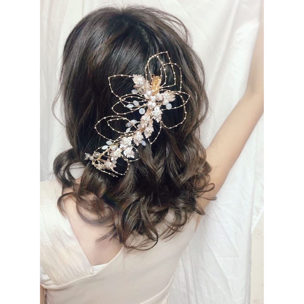 【ヘッドドレス】gold_flowerヘッドドレス 【結婚式 ヘアアクセサリー】
