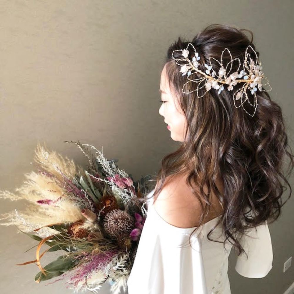 【ヘッドドレス】gold_flowerヘッドドレス 【結婚式 ヘアアクセサリー】