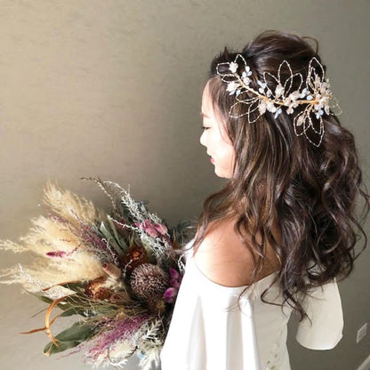 【ヘッドドレス】gold_flowerヘッドドレス 【結婚式 ヘアアクセサリー】