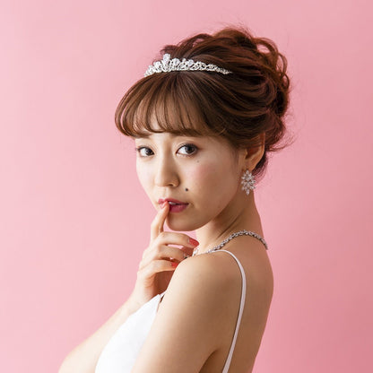 【ティアラ】キュービックジルコニア ブライダルティアラ 【結婚式 ヘアアクセサリー】