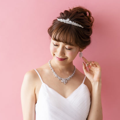 【ティアラ】キュービックジルコニア ブライダルティアラ 【結婚式　ヘアアクセサリー】