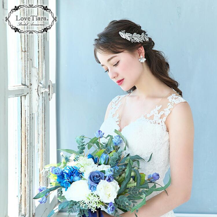 ヘッドドレス【リーフ】【結婚式 ヘアアクセサリー】（H-86）
