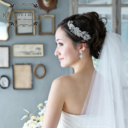 ヘッドドレス【リーフ】【結婚式 ヘアアクセサリー】（H-86）