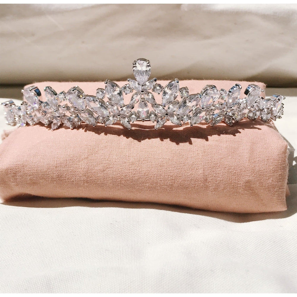 【ティアラ】キュービックジルコニア brilliantブライダルティアラ 【結婚式 ヘアアクセサリー】