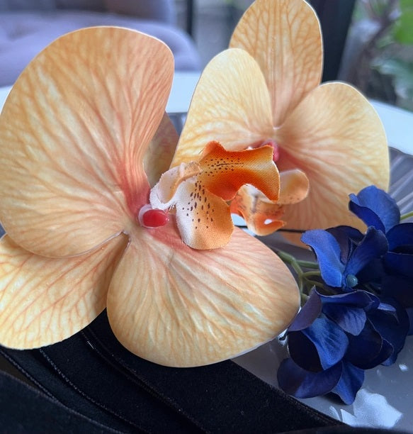 和装 成人式 パーティー【胡蝶蘭アプリコットイエロー】結婚式 ヘアアクセサリー