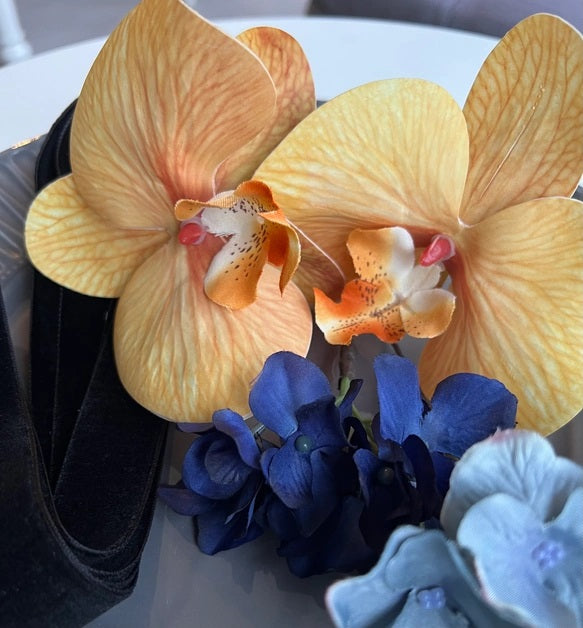 和装 成人式 パーティー【胡蝶蘭アプリコットイエロー】結婚式 ヘアアクセサリー