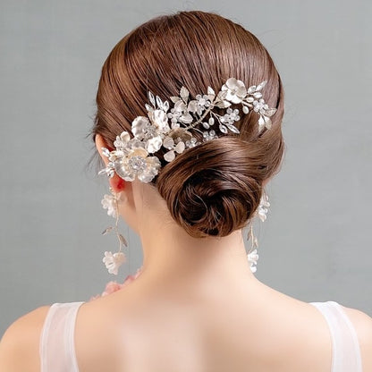 【ヘッドドレス】小枝 メタル フラワー ブライダルアクセサリー 【結婚式　ヘアアクセサリー】