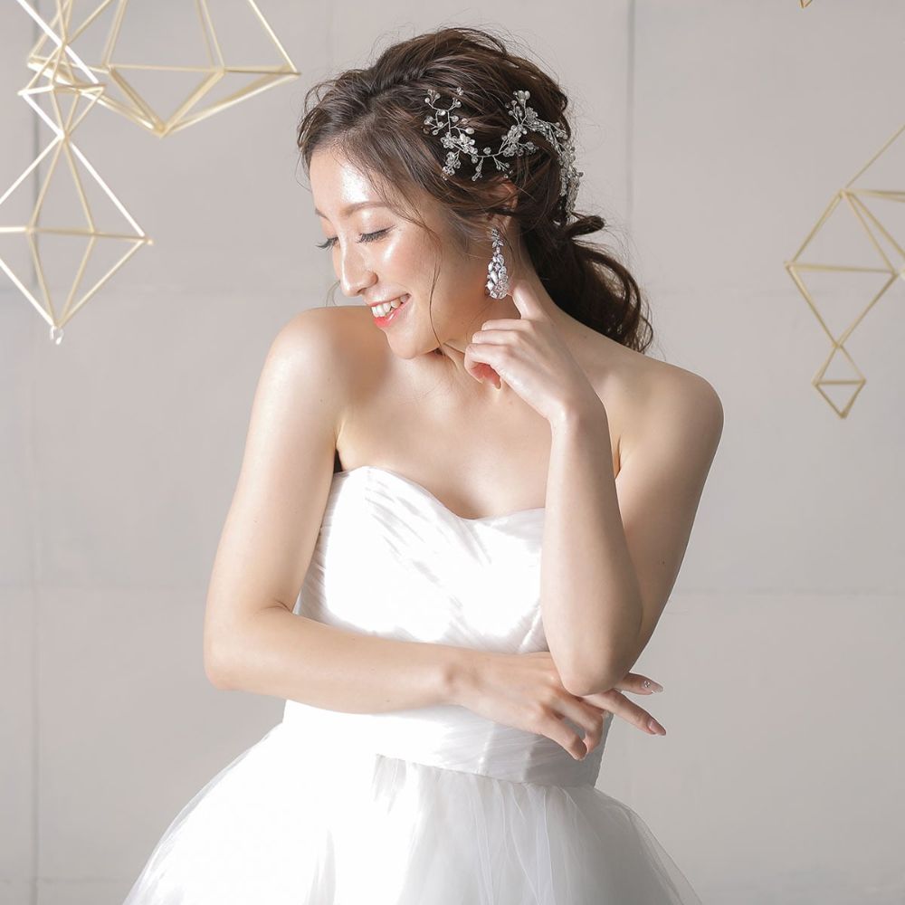 【ヘッドドレス】H-10 ハンドメイドの小枝アクセサリー シルバー/ブライダルアクセサリー 【結婚式 ヘアアクセサリー】