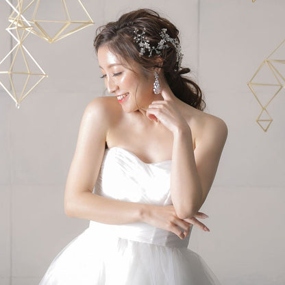 【ヘッドドレス】H-10 ハンドメイドの小枝アクセサリー シルバー/ブライダルアクセサリー 【結婚式 ヘアアクセサリー】