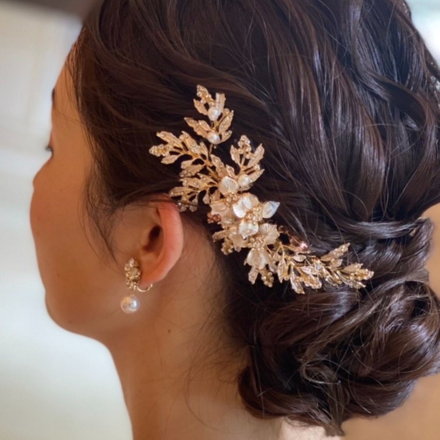 【ヘッドドレス】ブライダルヘッドドレス　ゴールド　コーム　和装　H10 【結婚式　ヘアアクセサリー】