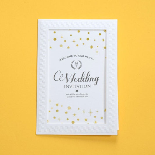 【結婚式 招待状セット】スターライト ホルダー付 (印刷込み)【結婚式 ペーパー 招待状】