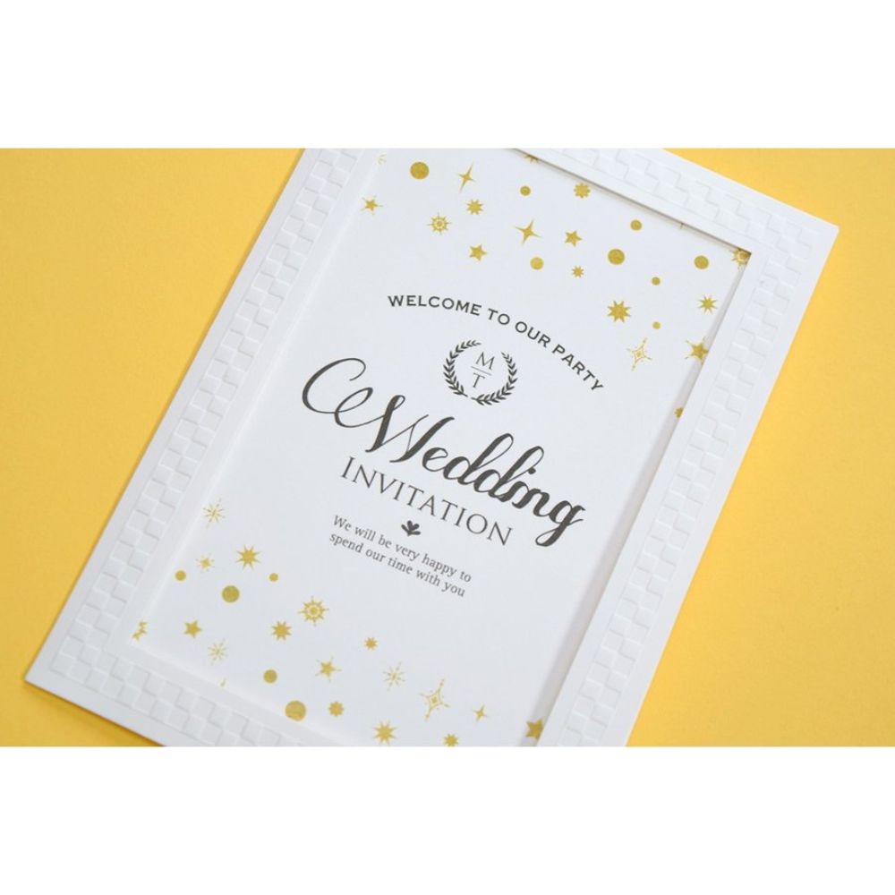 【結婚式 招待状セット】スターライト ホルダー付 (印刷込み)【結婚式 ペーパー 招待状】