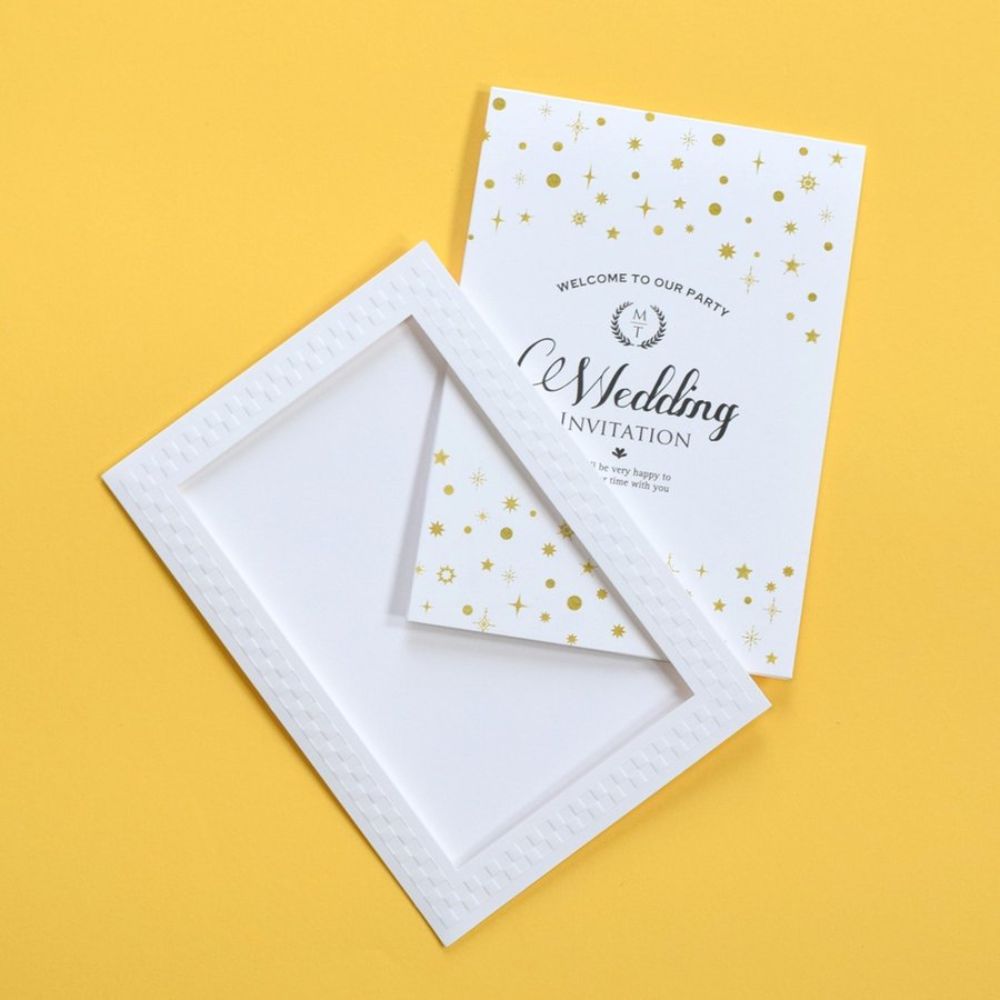 【結婚式 招待状セット】スターライト ホルダー付 (印刷込み)【結婚式 ペーパー 招待状】