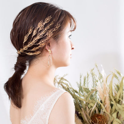 【ヘッドドレス】小枝 ゴールド ブランチ ブライダルアクセサリー 【結婚式　ヘアアクセサリー】