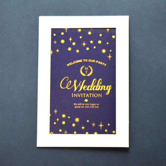 【結婚式 招待状セット】スターダスト ホルダー付 (印刷込み)【結婚式 ペーパー 招待状】