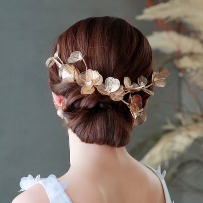 【ヘッドドレス】フラワー ペタル ガーランド ブライダルアクセサリー 【結婚式　ヘアアクセサリー】