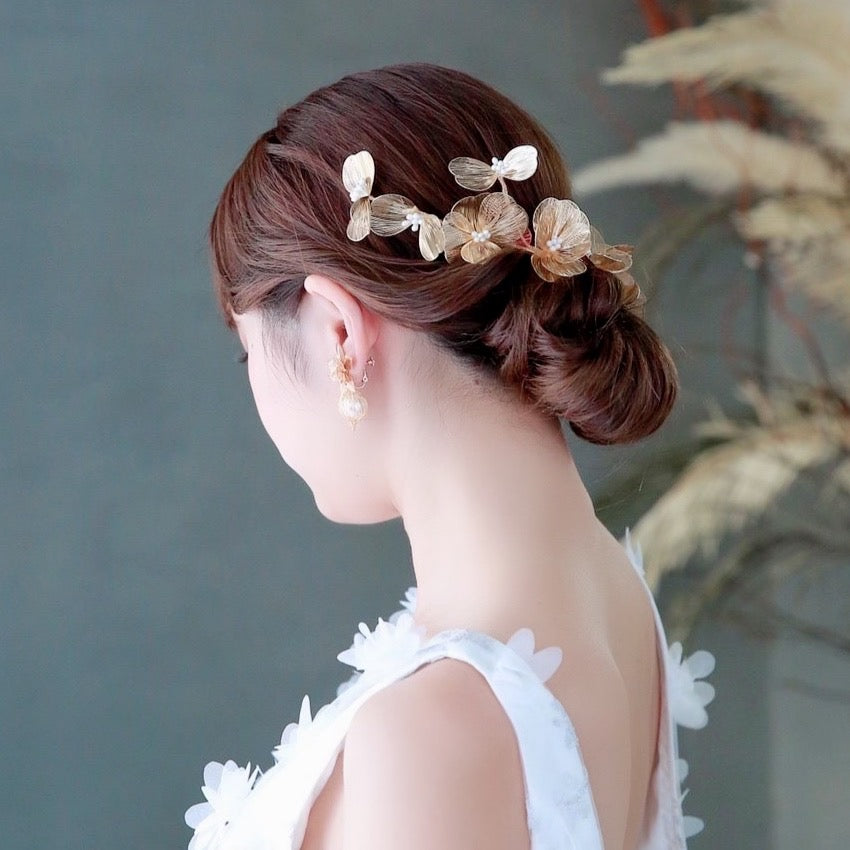 【ヘッドドレス】フラワー ペタル ガーランド ブライダルアクセサリー 【結婚式　ヘアアクセサリー】