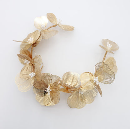 【ヘッドドレス】フラワー ペタル ガーランド ブライダルアクセサリー 【結婚式 ヘアアクセサリー】