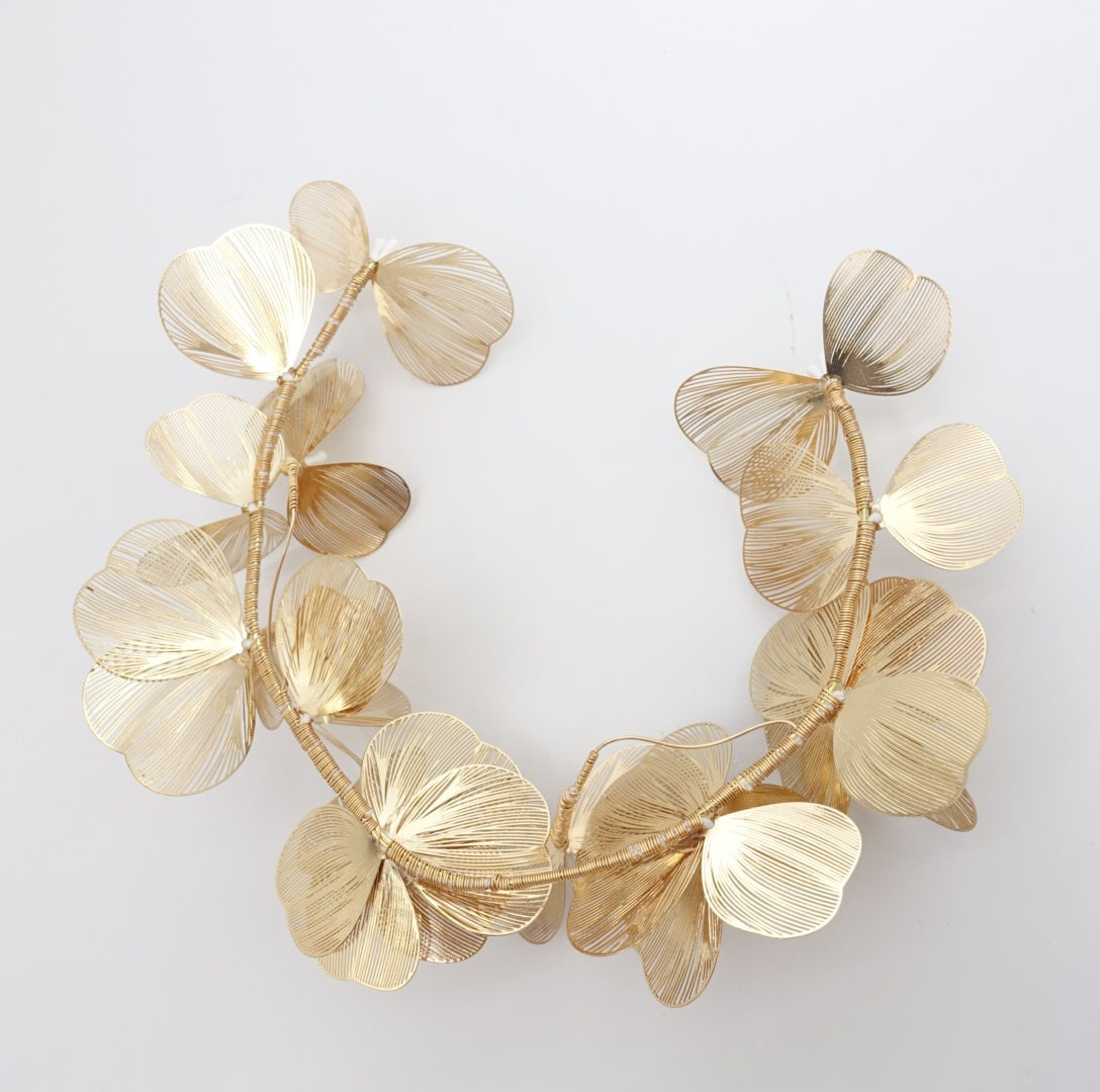 【ヘッドドレス】フラワー ペタル ガーランド ブライダルアクセサリー 【結婚式 ヘアアクセサリー】