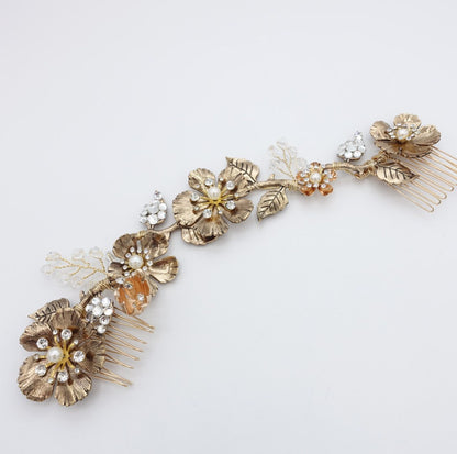 【ヘッドドレス】小枝 ビンテージライク フラワー ブライダルアクセサリー 【結婚式 ヘアアクセサリー】