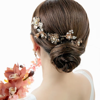 【ヘッドドレス】小枝 ビンテージライク フラワー ブライダルアクセサリー 【結婚式 ヘアアクセサリー】