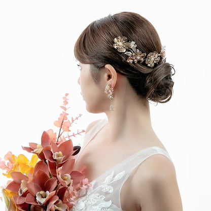 【ヘッドドレス】小枝 ビンテージライク  フラワー ブライダルアクセサリー 【結婚式　ヘアアクセサリー】